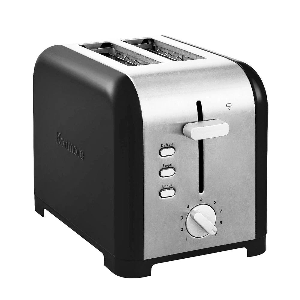 Kenmore 2-Slice Toaster - Black And Silver Stainless Steel 1 Kenmore 2-Slice Toaster - Black And Silver Stainless Steel