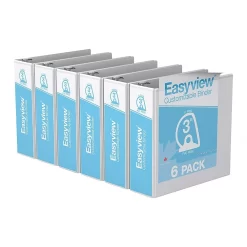 Davis Group Easyview Premium Binder - D Ring - Customizable - 3" - White - 6 Pack