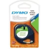 DYMO LetraTag Label Tape, 12mm, Black On White, Paper