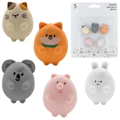 Merangue Chunky Animal Erasers - 5 Pack