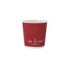 Tannex Double Wall Ripple Paper Coffee Cup, 4oz/118ml, Red, 1000 Pack