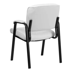 Flash Furniture Leather Executive Side Reception Chair With Black Metal Frame - White -Professional Office Supply Store b7e19026eda4f0e37605c41b8781bf0a117c4447 square257500 4