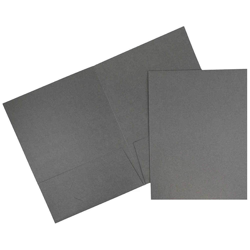 JAM Paper Two Pocket Presentation Folders, Grey Linen, 12 Pack (3084g) 1 JAM Paper Two Pocket Presentation Folders, Grey Linen, 12 Pack (3084g)