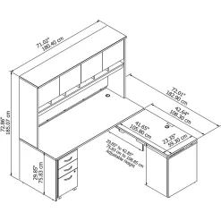 Bush Business Furniture Westfield 72W X 30D 3 Position Sit To Stand L Desk W/ Hutch And File Cabinet, Hansen Cherry (SRC124HCSU) -Professional Office Supply Store be39d7db5d72b70fcc15170b5fc799a84236cd4b square24380896 5