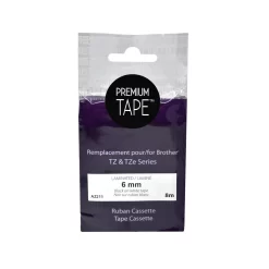 Nutone Premium Tapes - Compatible With Brother TZ-211 And TZe-211 Series - Black On White - 6mm