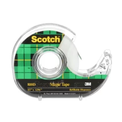 Scotch Magic Tape With Dispenser, 12 Mm X 32.9 M