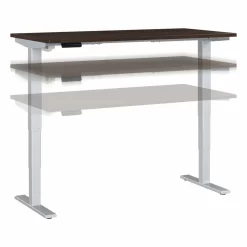 Bush Business Furniture Move 40 Series 60" W X 30" D Electric Height Adjustable Standing Desk - Black Walnut/Grey Metallic