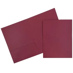 JAM Paper 2 Pocket Linen Folders, Burgundy, 25 Pack