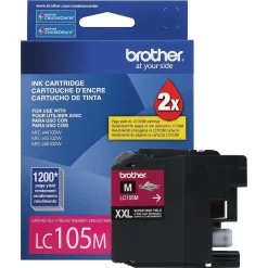 Brother LC105 Magenta Ink Cartridge, Super High Yield (LC105MS)