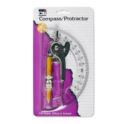 Charles Leonard Compass/Protractor 6", 72 Pack