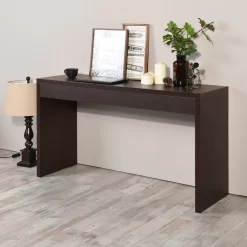FurnitureR 48"L Console Table Vanity Desk - Walnut -Professional Office Supply Store cc4d39fcb3c7e70d6eb2161b7553823b54bc6e7e square3022532 7