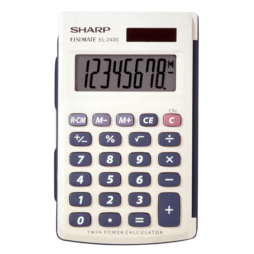 Sharp EL-243SB 8-Digit Basic Handheld Calculator 1 Sharp EL-243SB 8-Digit Basic Handheld Calculator