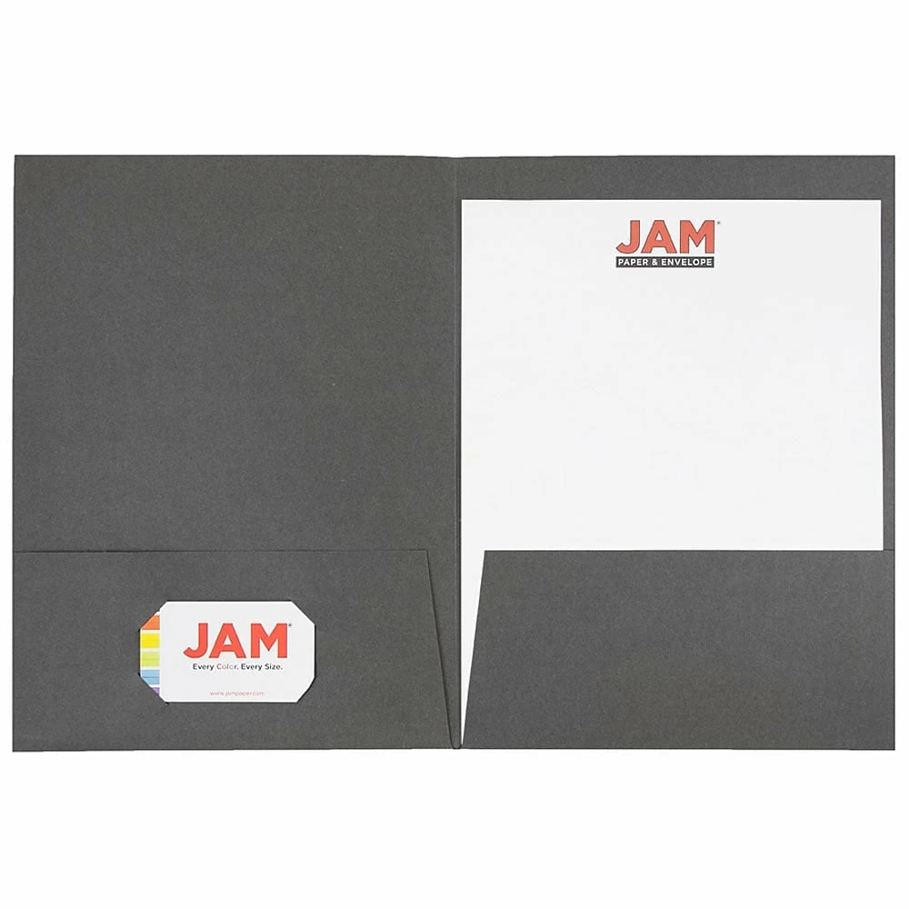 JAM Paper Two Pocket Presentation Folders, Grey Linen, 12 Pack (3084g) 3 JAM Paper Two Pocket Presentation Folders, Grey Linen, 12 Pack (3084g) - Image 3