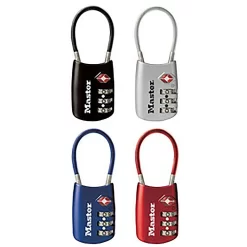 Master Lock Set Your Own Combination TSA-Accepted Looped Cable Lock, Assorted Colours