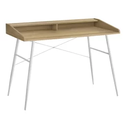 Monarch Specialties - 7534 Computer Desk - Home Office - Laptop - Storage Shelves - 48"L - Work - Metal - Natural - White