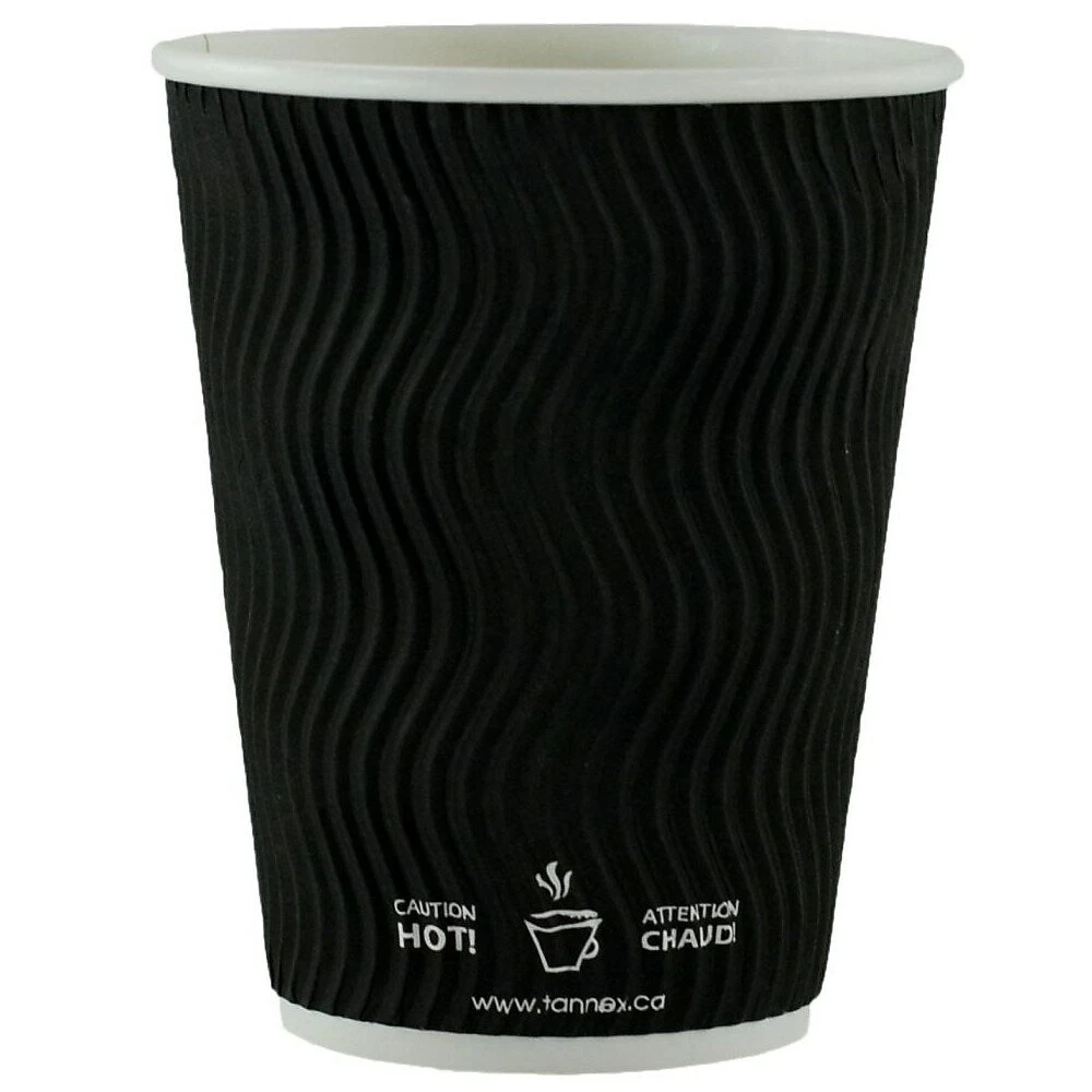 Double Wall Ripple Cup, 10oz/300ml, Black, 500 Pack 1 Double Wall Ripple Cup, 10oz/300ml, Black, 500 Pack