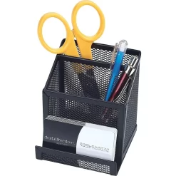 Staples Metal Mesh Pencil And Card Holder - Black