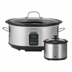 Kenmore Programmable 7 Qt (6.6L) Slow Cooker With Sauce Warmer - Black & Stainless Steel