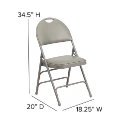 Flash Furniture HERCULES Series Ultra-Premium Triple Braced Vinyl Metal Folding Chair With Easy-Carry Handle - Grey -Professional Office Supply Store dac3cb70cb9f84b8c1c97373a0f4e065754d7759 square1982743 6
