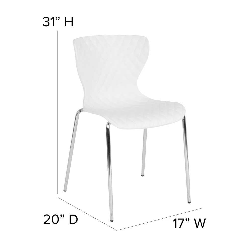 Flash Furniture Lowell Contemporary Design White Plastic Stack Chair - White 8 Flash Furniture Lowell Contemporary Design White Plastic Stack Chair - White - Image 8