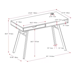 CorLiving Auston 47"W Wood Grain Finish Desk - Grey 18 CorLiving Auston 47"W Wood Grain Finish Desk - Grey -Professional Office Supply Store dcb15abc2651298fad33335b1ebe6a08979c691e square3022456 9