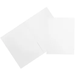 JAM Paper Premium Paper Cardstock Two Pocket Presentation Folders, White, 12 Pack (6194703g)