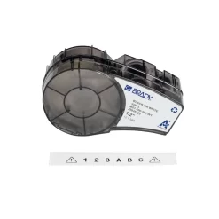 Brady M21 Series Repositionable Vinyl Labels - 0.5" X 21' - Black On White