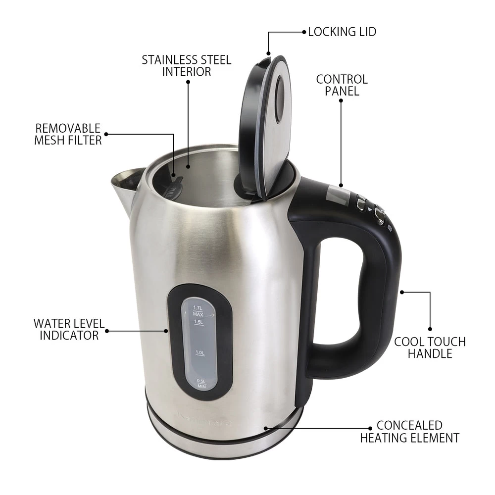 Kenmore Digital Cordless Kettle - 1.7 L - Stainless Steel 5 Kenmore Digital Cordless Kettle - 1.7 L - Stainless Steel - Image 5