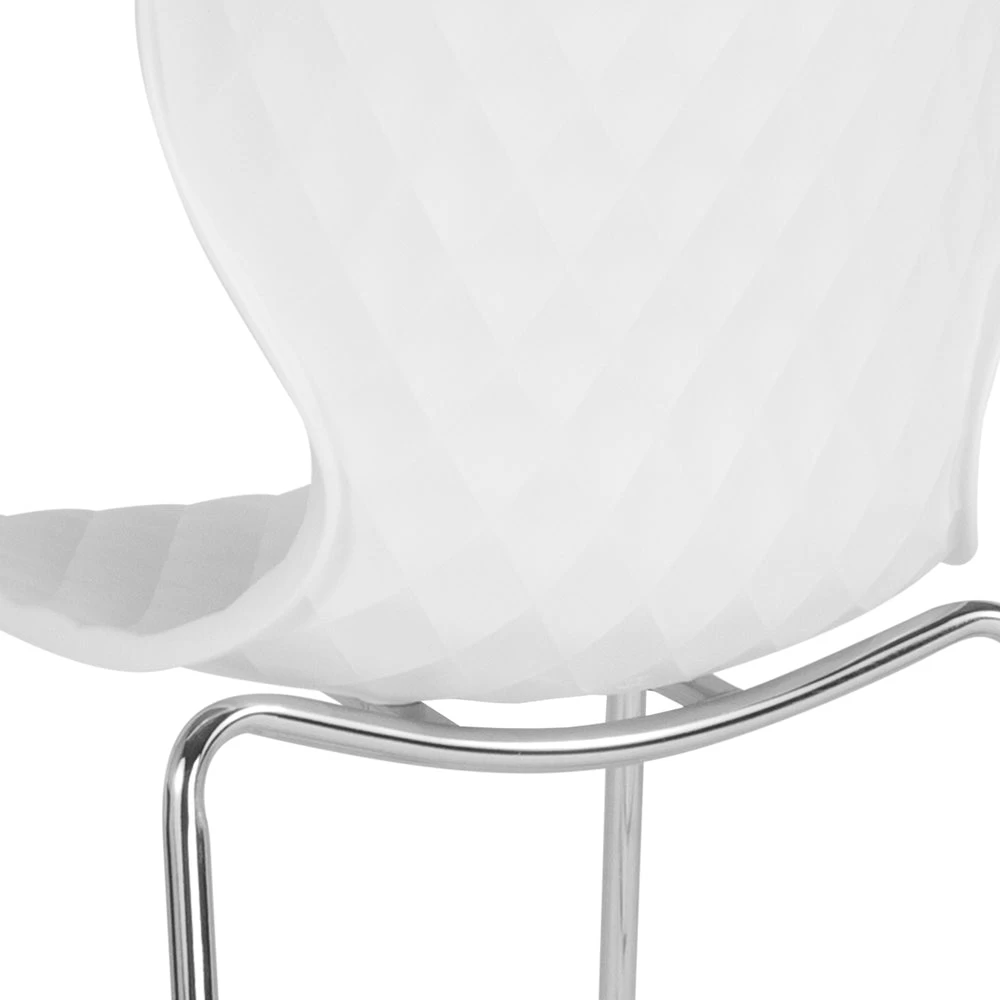 Flash Furniture Lowell Contemporary Design White Plastic Stack Chair - White 6 Flash Furniture Lowell Contemporary Design White Plastic Stack Chair - White - Image 6
