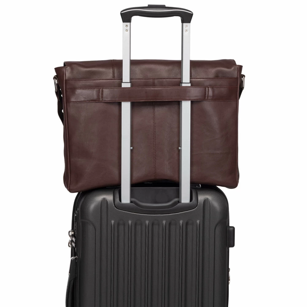 Mancini Milan Messenger Bag For 15" Laptop / Tablet - 16.25" X 3.25" X 12" - Brown 4 Mancini Milan Messenger Bag For 15" Laptop / Tablet - 16.25" X 3.25" X 12" - Brown - Image 4