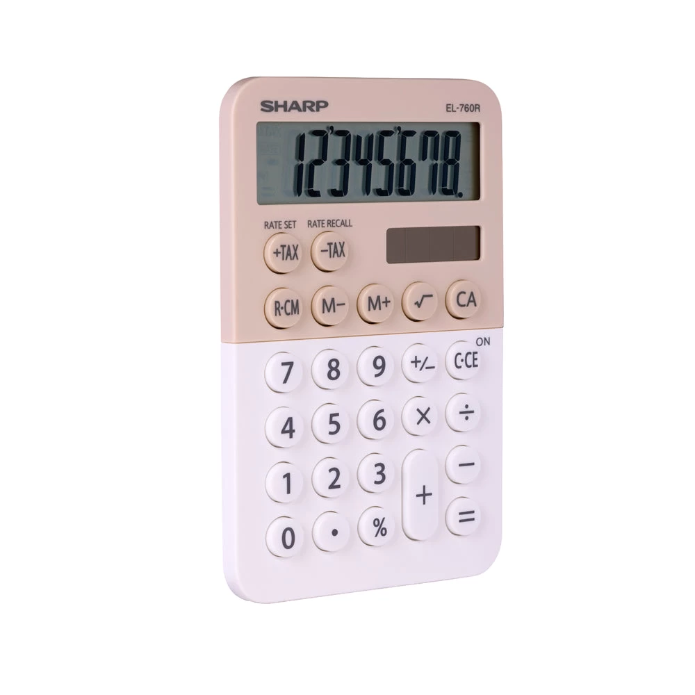 Sharp EL760RBLA Twin Power XL 8-Digit Display Compact Calculator - Latte 2 Sharp EL760RBLA Twin Power XL 8-Digit Display Compact Calculator - Latte - Image 2