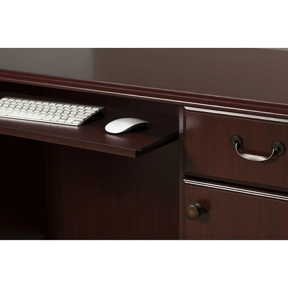 Kathy Ireland Office By Bush Furniture Bennington Manager's Desk With Credenza And Lateral File, Harvest Cherry (BNT004CS) 3 Kathy Ireland Office By Bush Furniture Bennington Manager's Desk With Credenza And Lateral File, Harvest Cherry (BNT004CS) - Image 3