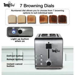 Total Chef 2-Slice Stainless Steel Toaster -Professional Office Supply Store e39f48a8cc644b6d3fc30bd04bcdcfcb97ea3635 square3019191 4
