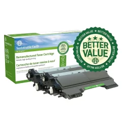 Staples Sustainable Earth Brother TN420 Reman Laser Toner Cartridge, Standard Yield, Black, 3 Pack