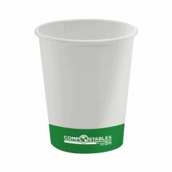 Globe Commercial Products 12 Oz Single Wall Hot/Cold Compostable Paper Cup - 1000 Pack