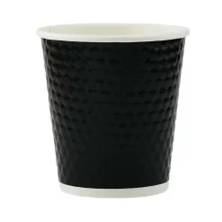 Tannex Double Wall Diamond Paper Coffee Cup, 10oz/300ml, Black