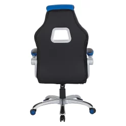 OSP Designs Silver Base Race Chair, Charcoal Grey With Blue Trim (RCS28736-EC2BL) -Professional Office Supply Store eb6ae447d8cc1c9acb23eab82e1914205e2fceb6 square2883709 6