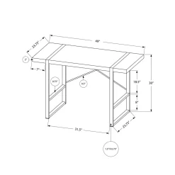 Monarch Specialties - 7655 Computer Desk - Home Office - Laptop - 48"L - Work - Metal - Laminate - Walnut - Black -Professional Office Supply Store ecd59ecf339595646541c1b7df82e60c49ea594a square3022733 5