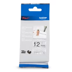 Brother Genuine TZeMPSL31 Black Print On Silver Lace Tape For P-touch Label Makers, 12 Mm Wide X 4 M Long