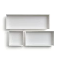 TRU RED 3 Piece Plastic Drawer Organizer - White