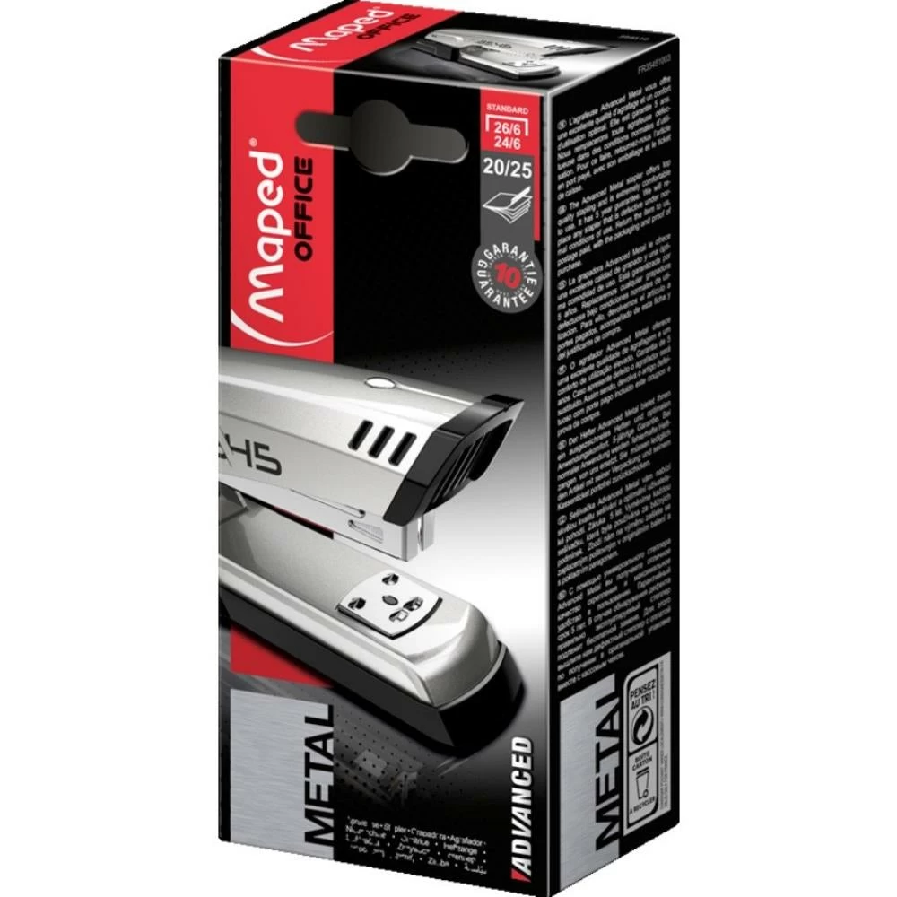 Maped Advanced Half Strip Stapler, Silver 2 Maped Advanced Half Strip Stapler, Silver - Image 2
