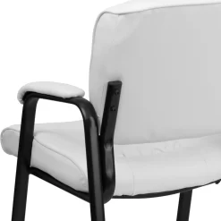 Flash Furniture Leather Executive Side Reception Chair With Black Metal Frame - White -Professional Office Supply Store efab53a0fd21bafe92106dacfc41ec9a29418689 square257500 5