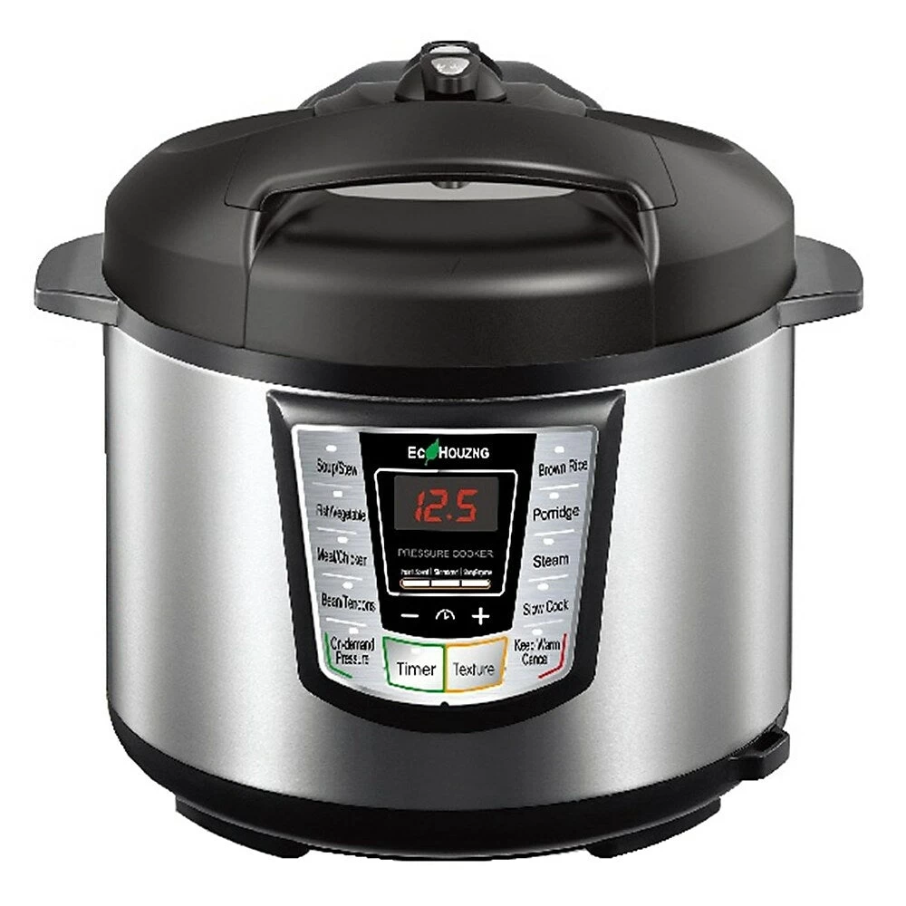 Ecohouzng Electric Pressure Cooker, 12.4" X 12.4" X 12.4", Black 1 Ecohouzng Electric Pressure Cooker, 12.4" X 12.4" X 12.4", Black