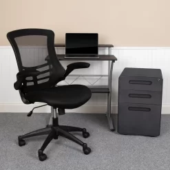 Flash Furniture 3-Piece Set With Black Computer Desk, Ergonomic Mesh Office Chair & Locking Mobile Filing Cabinet -Professional Office Supply Store f20b712286d926eee868ddb2a3f613bd8e9b1dac square2979218 4