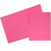 JAM Paper Premium Paper Cardstock Two Pocket Presentation Folders, Magenta Pink , 100 Pack