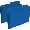 Staples Navy 1/2 Cut File Folders - Letter Size - 100 Pack