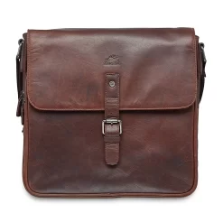 Mancini Messenger Bag For 12" Laptop/Tablet With RFID Secure Pocket - Brown