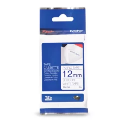 Brother Genuine TZeFA3 Navy On White Fabric Iron-on 12 Mm Tape For P-touch Label Makers