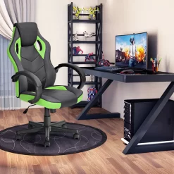 High-Back PU Leather Swivel Gaming Chair - Green -Professional Office Supply Store fedf44040bce111b71b5c1ed09cbae77fac50343 square2726634 5