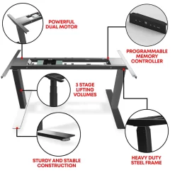 AnthroDesk Dual 72" Electric Standing Desk With Black Frame - Black/Mahogany -Professional Office Supply Store ff3155f2d03a9d01c6242838d4a0d61accd861a0 square2957179 8